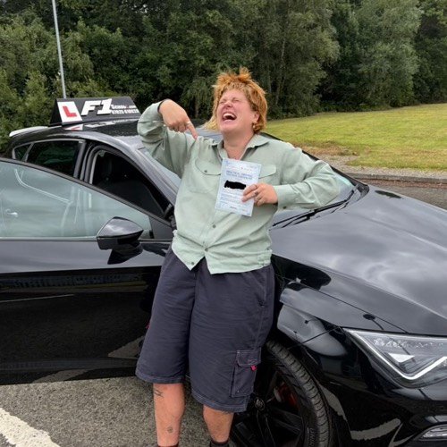 F1 School learner who passed their driving test in Glasgow